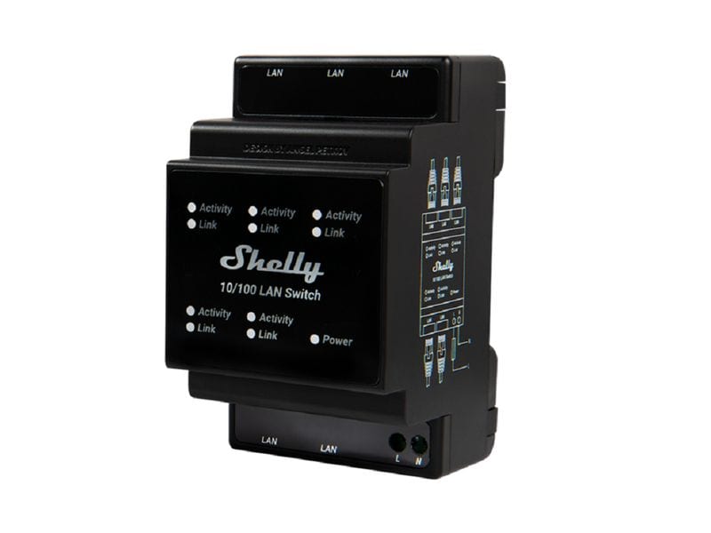 Shelly Smart Home LAN Switch LAN-Switch für die DIN-Schienen