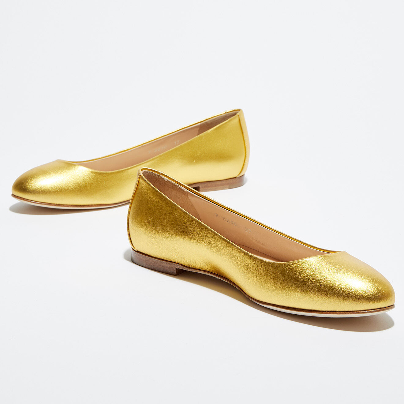 Sergio Rossi Ballerines en Cuir Nappa Silk dorées