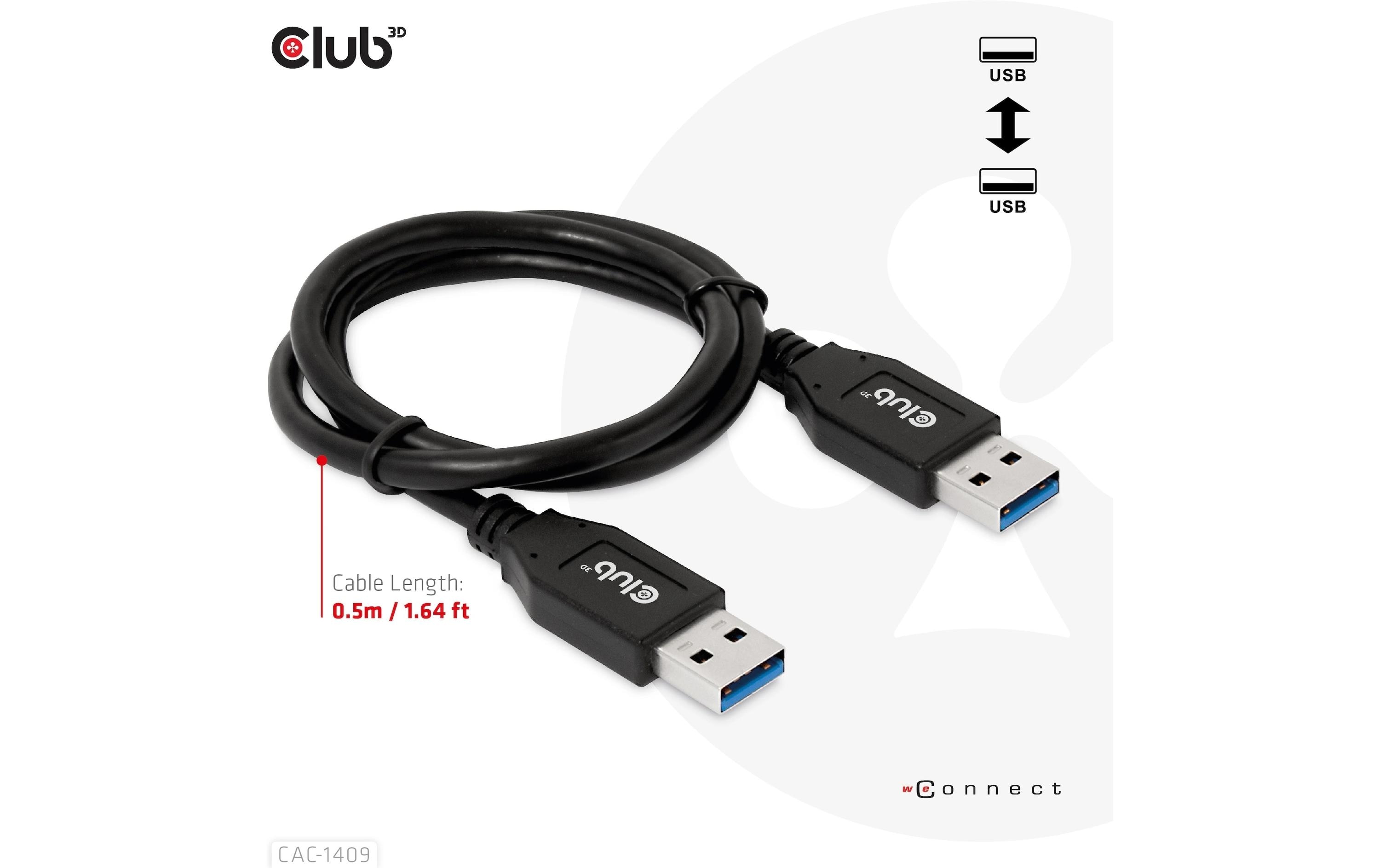 USB-Kabel CAC-1409 USB A - USB A 0.5 mUSB Typ-A Kabel mit einer Länge von 0.5m