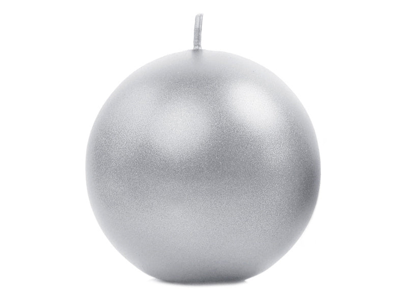 Bolkaarsen Zilver Metallic 8cm 6st