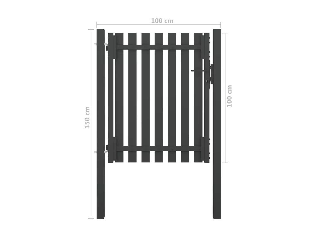 Portail de cl?ture de jardin Acier 1x1,5 m Anthracite
