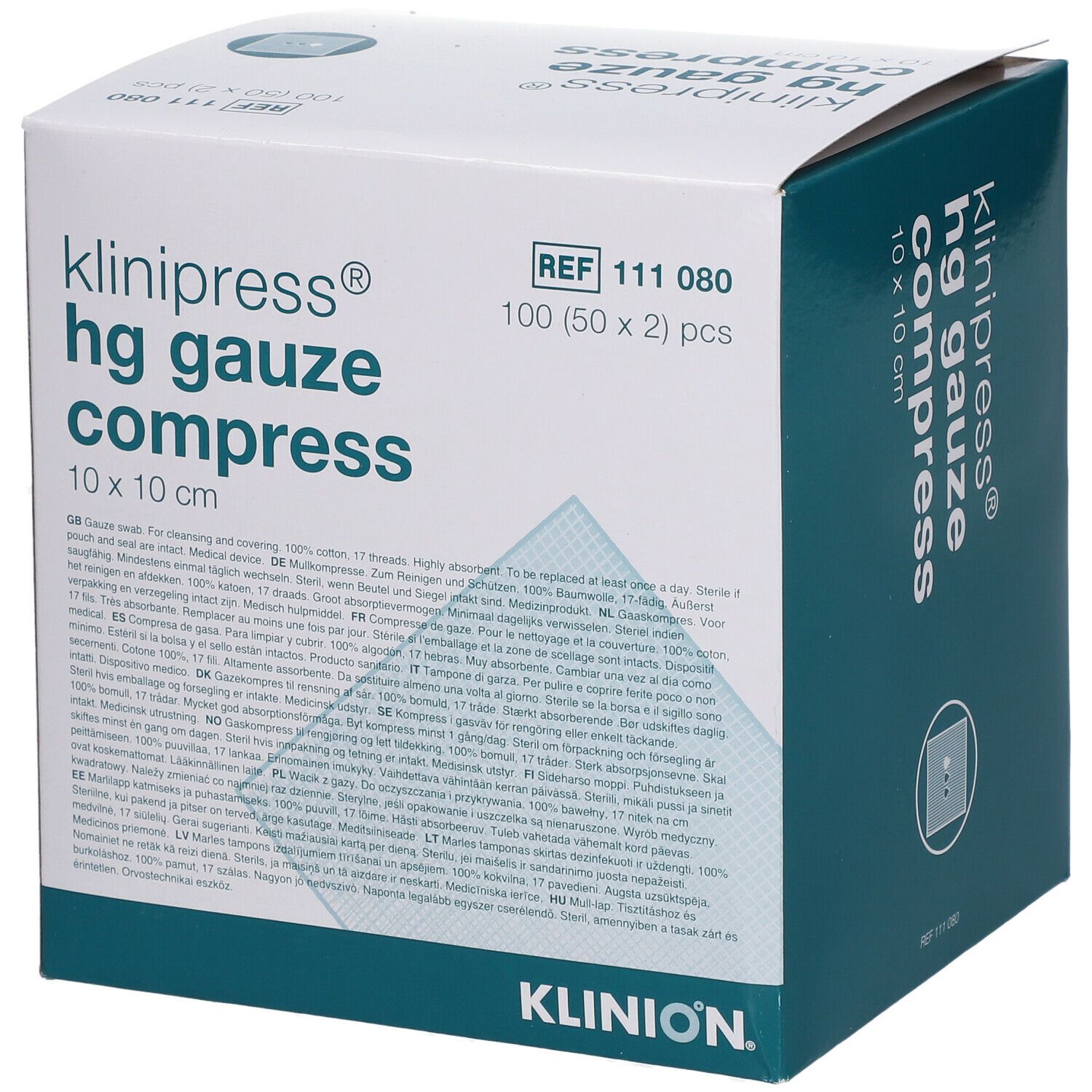 KLINION® klinipress® hg Gazekompresse 10 x 10 cm