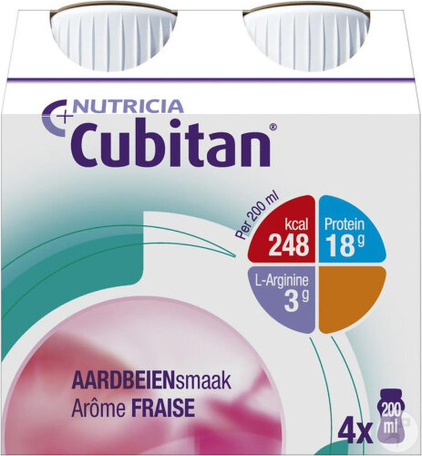 Nutricia Cubitan Goût Fraise Bouteilles 4x200ml