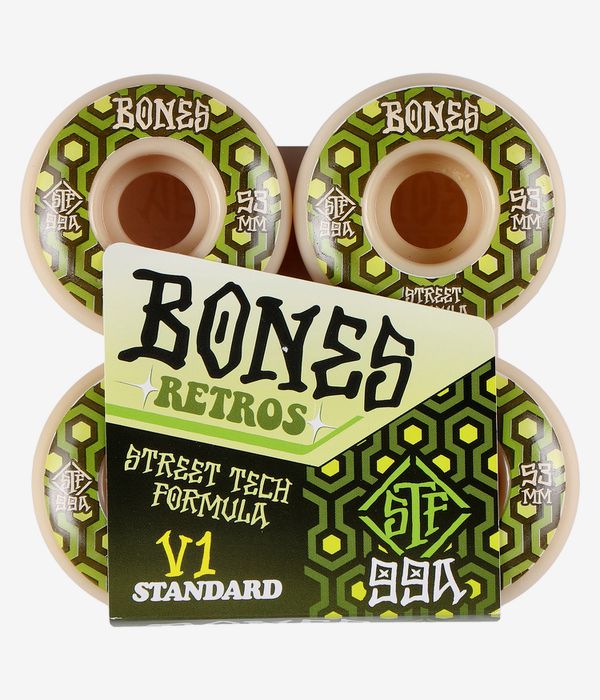 Bones STF Retros V1 Rollen (white green) 53mm 99A 4er Pack