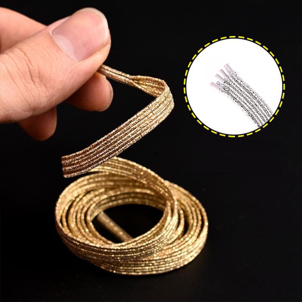 (1 Paar) 110cm Elastische Schnürsenkel Schuhbändel mit Magnetverschluss - Bunt (Glitzer)