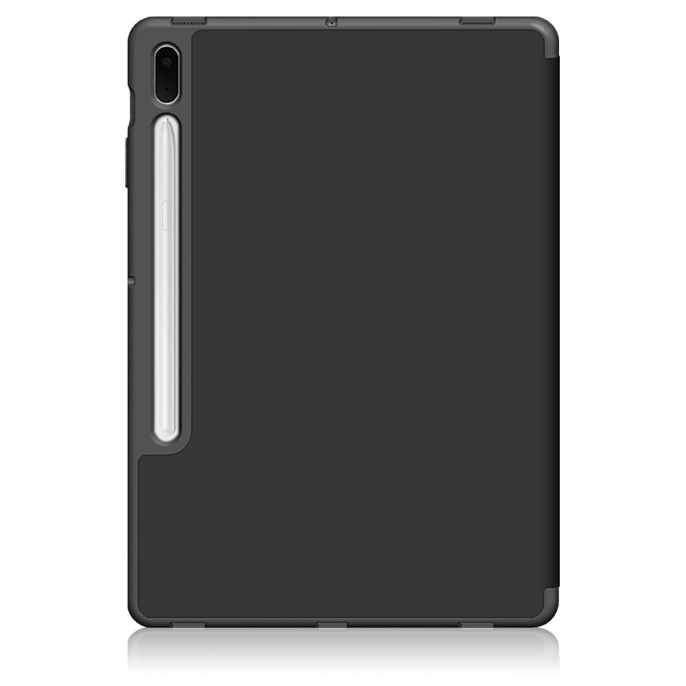 Samsung Galaxy Tab S8  Plus / Tab S7  Plus / Tab S7 FE 5G Leder Tasche Smart Cover Hülle S-Pen Halterung - Schwarz
