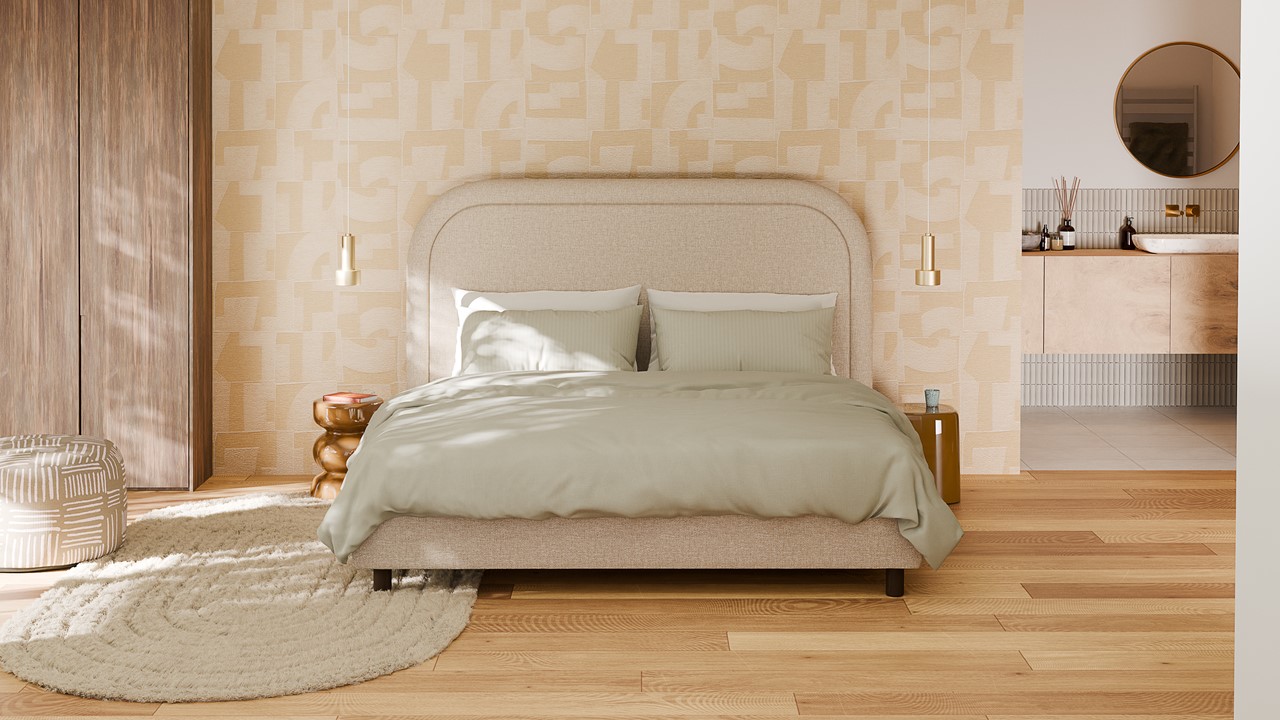 Bed Amber - Linen touch beige
