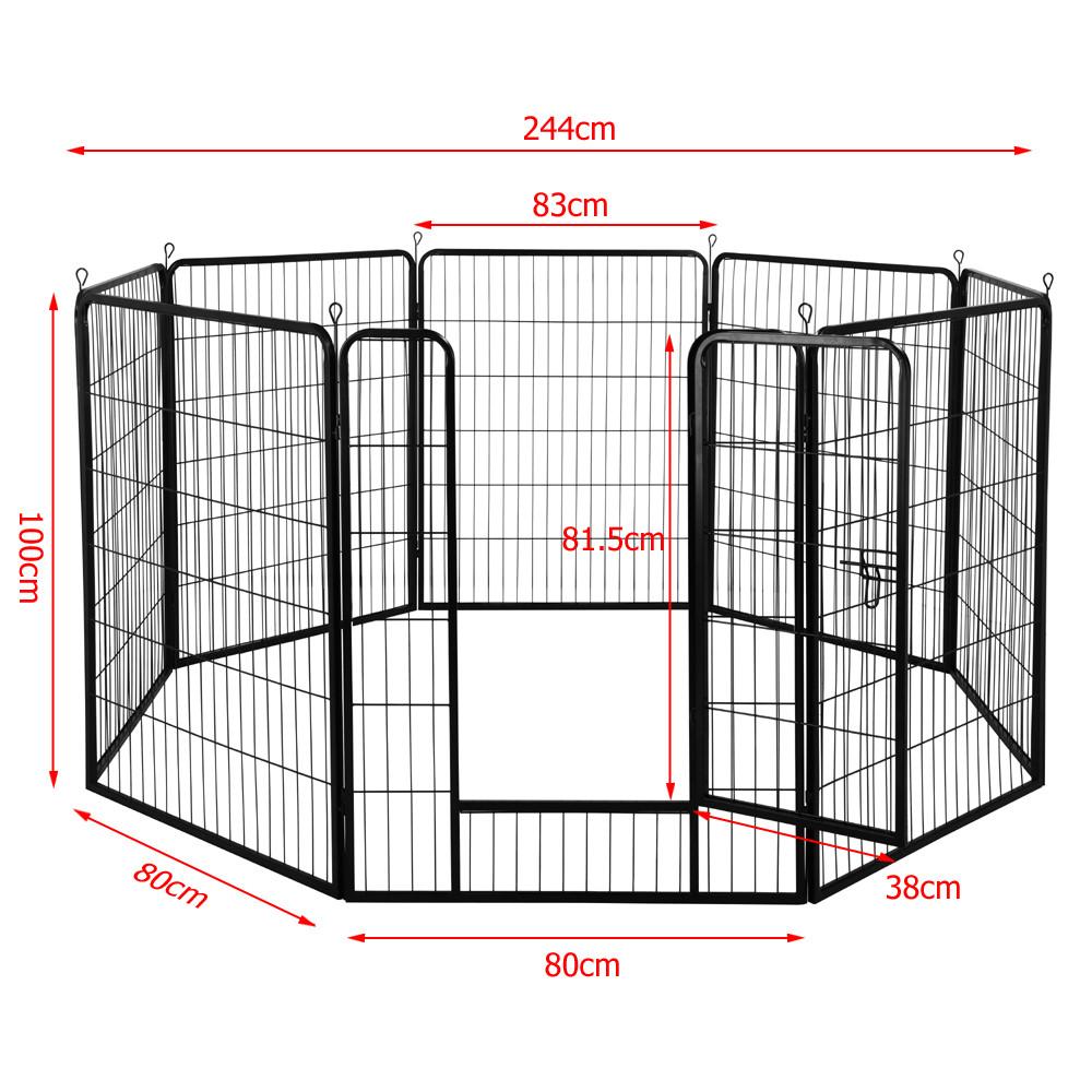 Yaheetech Welpenlaufstall Freilaufgehege Welpenauslauf Hundelaufstall Tierlaufstall für Kleintiere, mit Tür (8 Panele 80 x 100 cm)