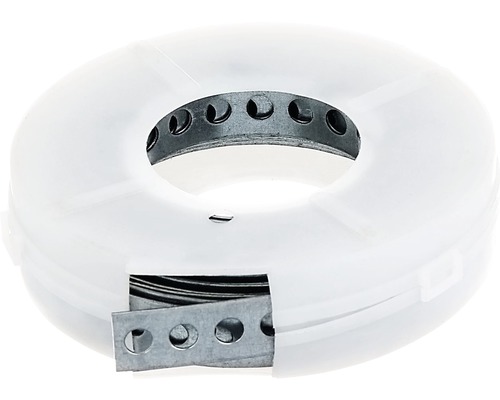 Geperforeerde en montagetape 12 mm, 3 m in dispensercassette, verzinkt