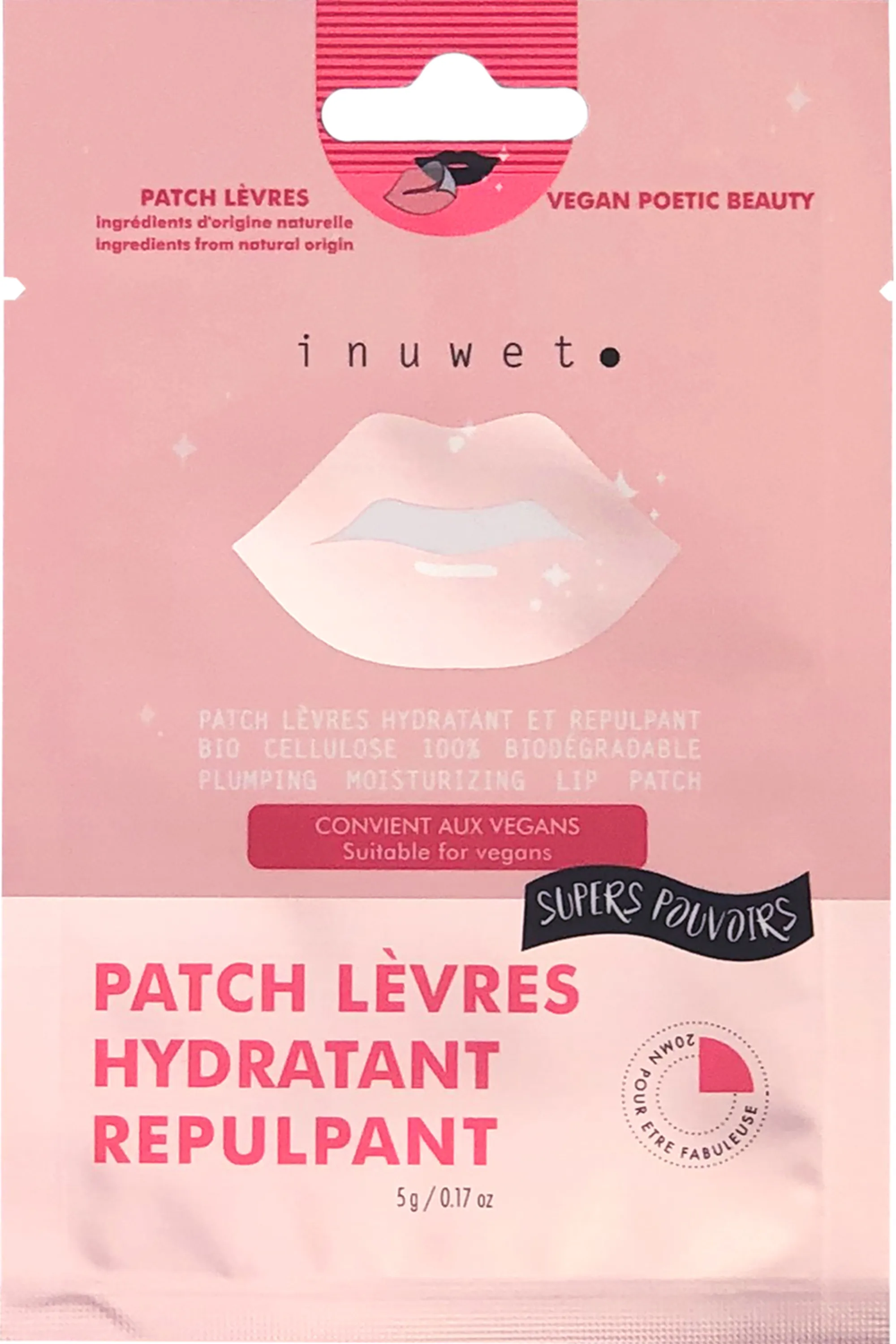 Inuwet (In Unicorn We Trust) Patch lèvres hydratant & repulpant en bio-cellulose-5 g