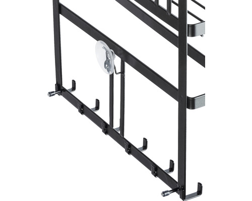 Multifunctionele Wenko Gala keukenplank met keukenrolhouder & reling inclusief 6 haken, zwart