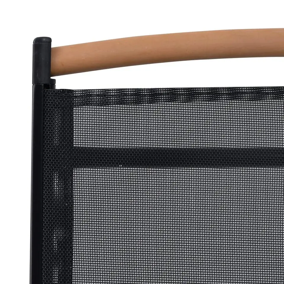 vidaXL - Tuinstoelen - Zwart - Aluminium en textileen - 2 stuks - Inklapbaar