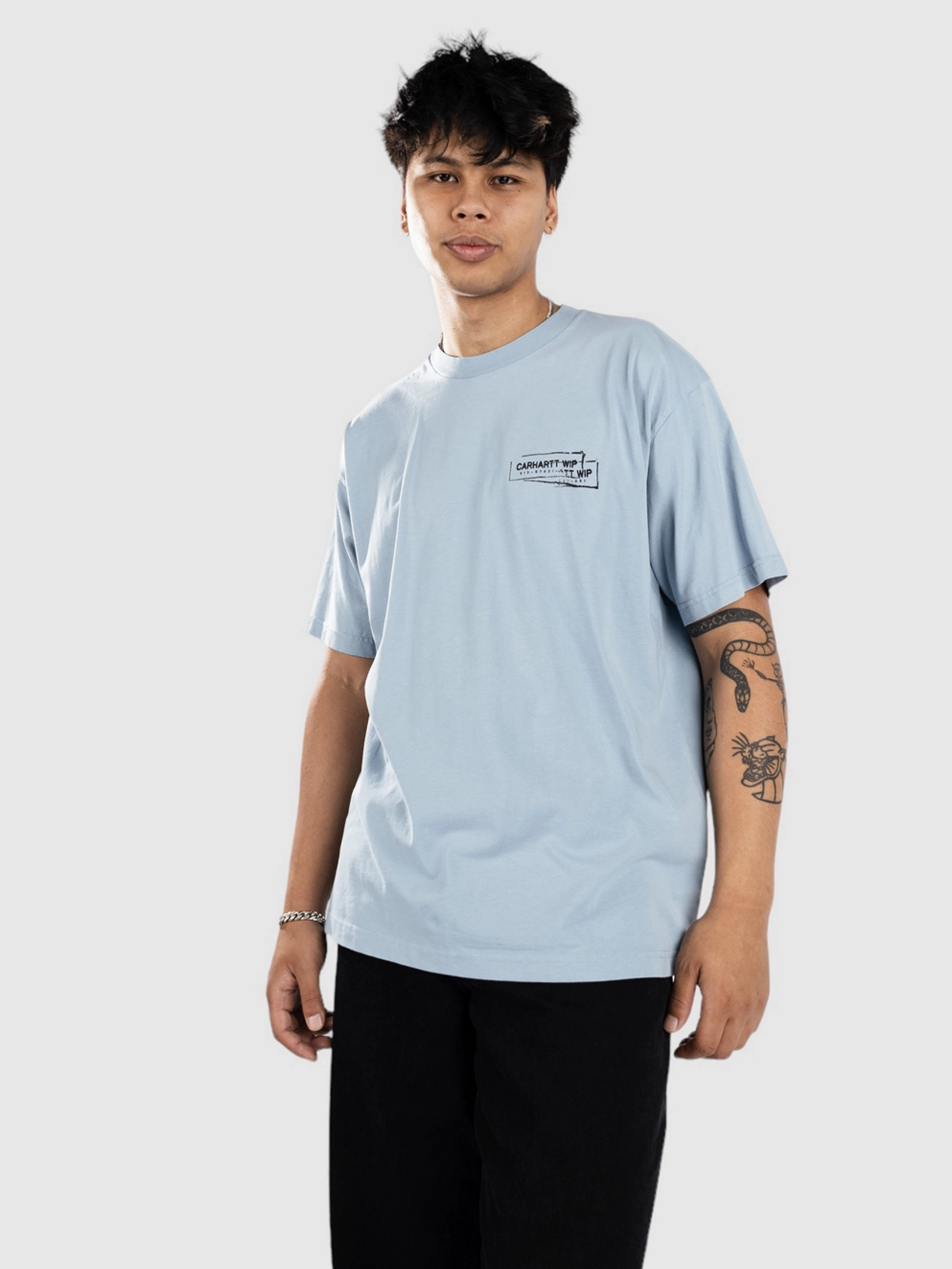 Carhartt WIP Stamp T-Shirt misty sky/black stone