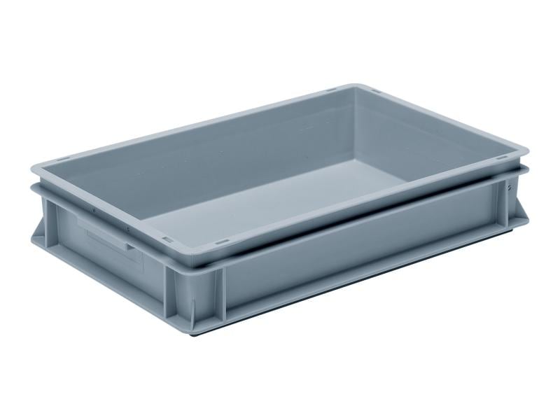 Utz Stapelbehälter RAKO 600x400x117 Grau Stapelbox mit Muschelgriffen, 1 Stück, grau