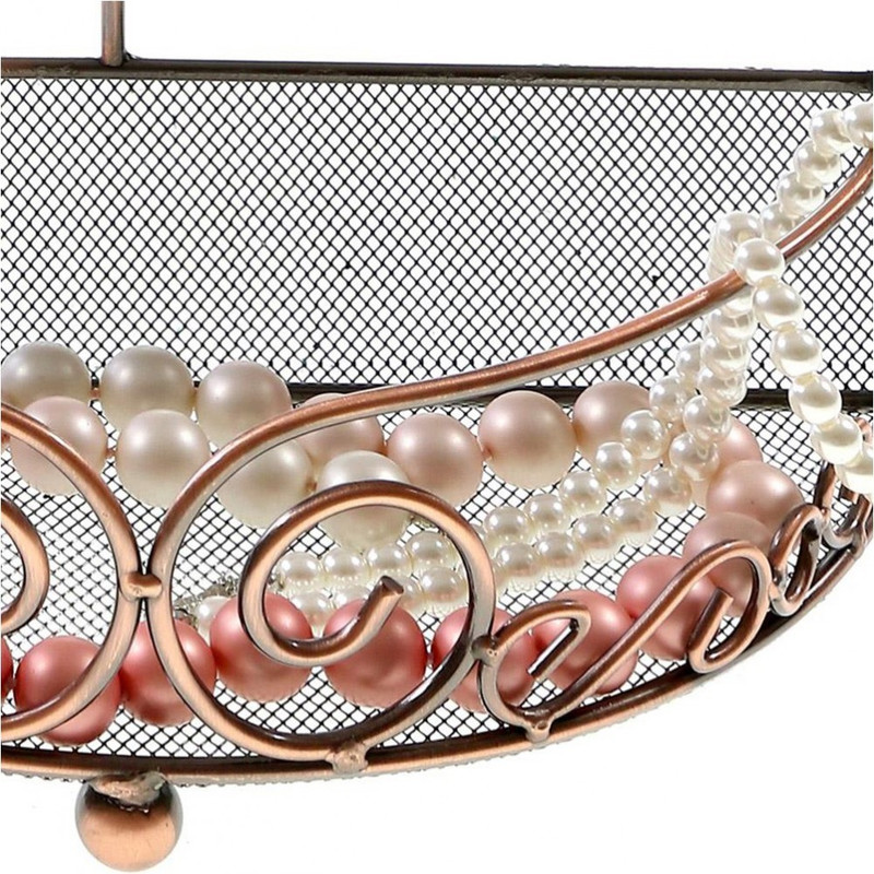 Porte bijoux porte bijoux cadre mixte corbeille baroque avec panier Cuivre