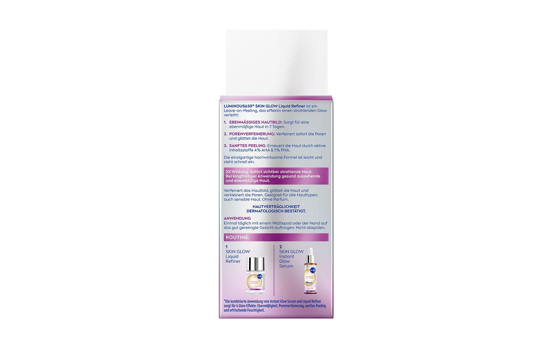 Luminous630 Skin Glow Liquid Refiner 100 mlSanftes Leave-on-Peeling für einen strahlenden Teint