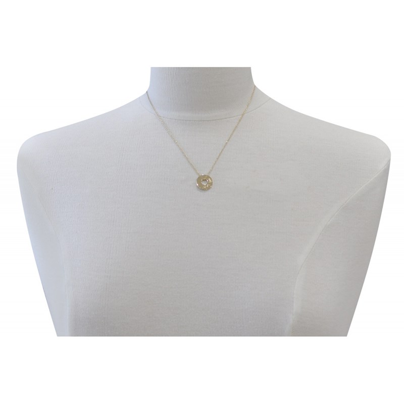 Collier Plaqué Or Jeton Ajouré Gravé Je T'Aime