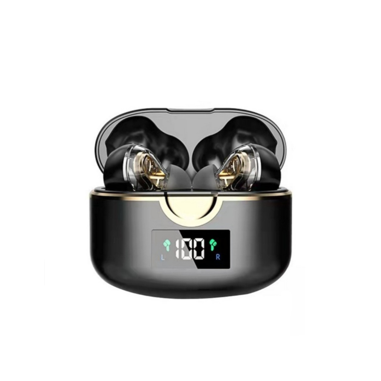 Kabellose TWS Bluetooth 5.0 In-Ear Kopfhörer Headset   Ladecase mit Ladeanzeige (400mAh) - Schwarz
