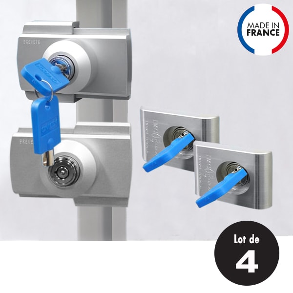Lot de 4 verrous IMC 2 verrous de portes cellule + 2 verrous de coffre intégré