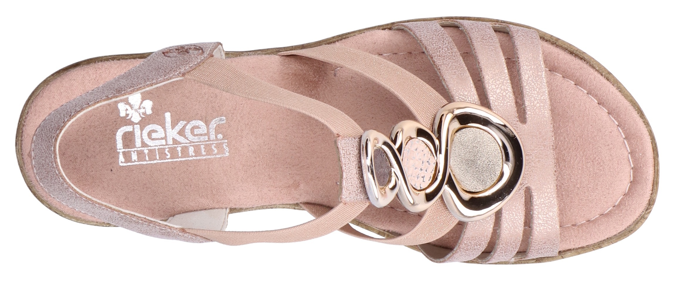 Rieker Sandalette  , Sommerschuh, Sandale, Plateauabsatz mit Schmuck-Applikation