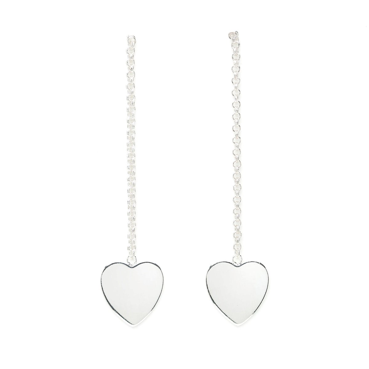 boucles d'oreilles pendantes coeurs plaqué argent - APHRODITE