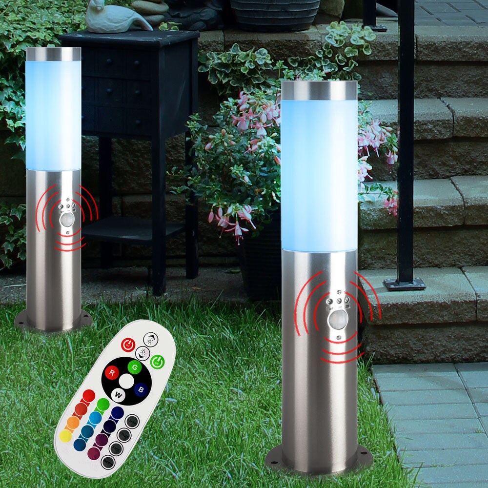 4er Set RGB LED Außenleuchten aus Edelstahl BOSTON