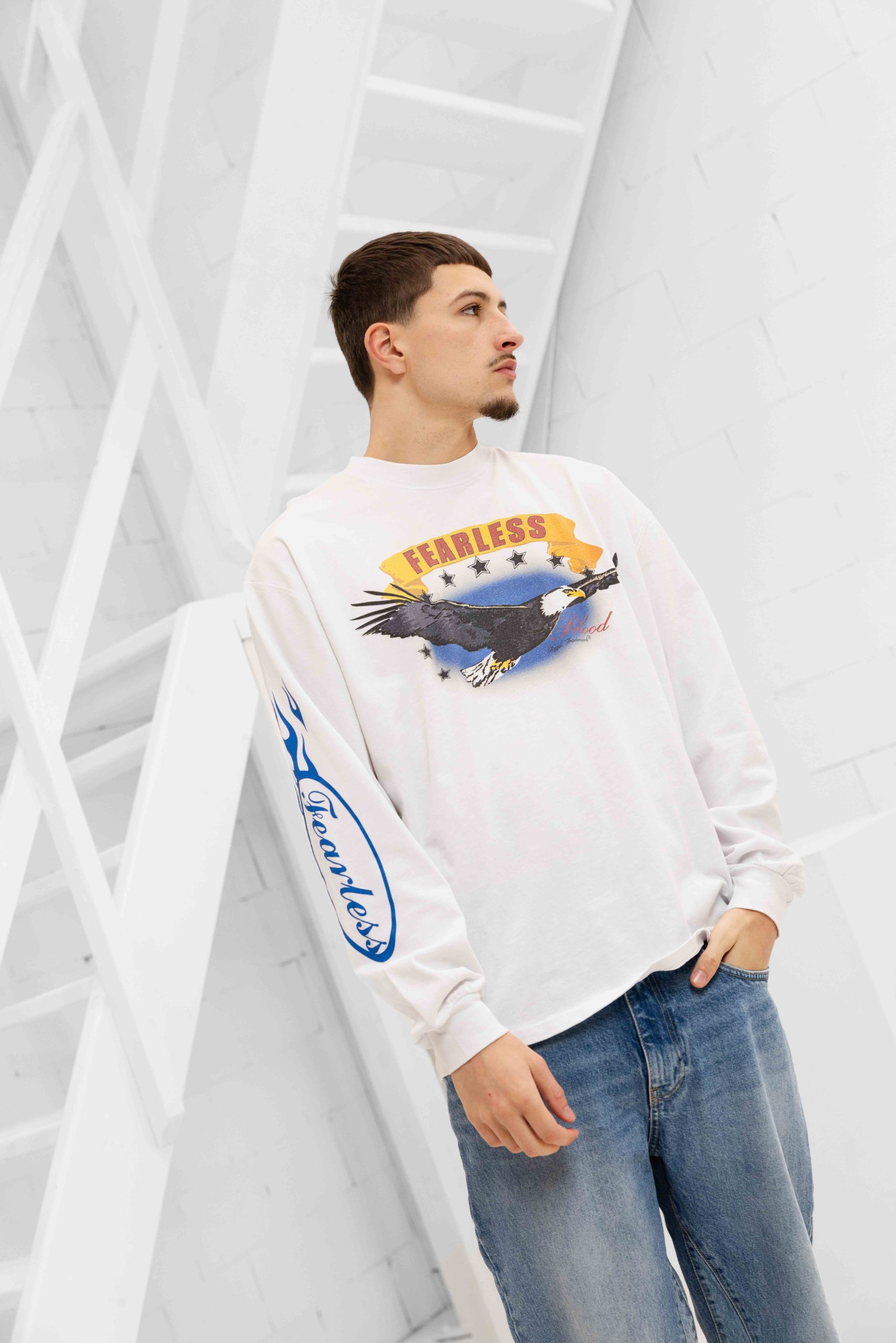 Fearless Blood Bonnie Longsleeve Shirt Heren Wit