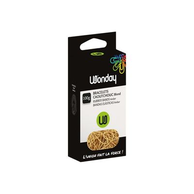 Wonday - Pack de 100 élastiques en caoutchouc - 180 mm x 10 mm - 100 g - ambre
