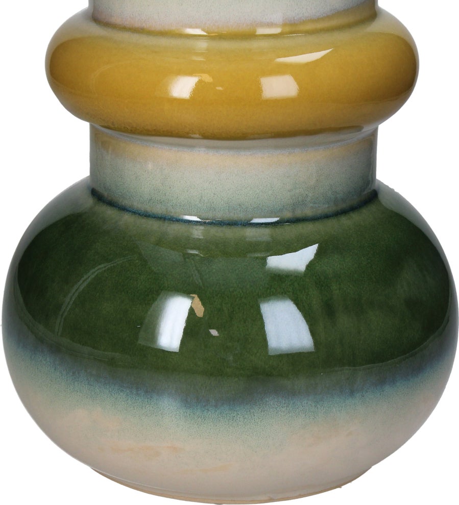 Vaas Artistic Strikes groen / geel / wit D 20 H 48,5 cm
