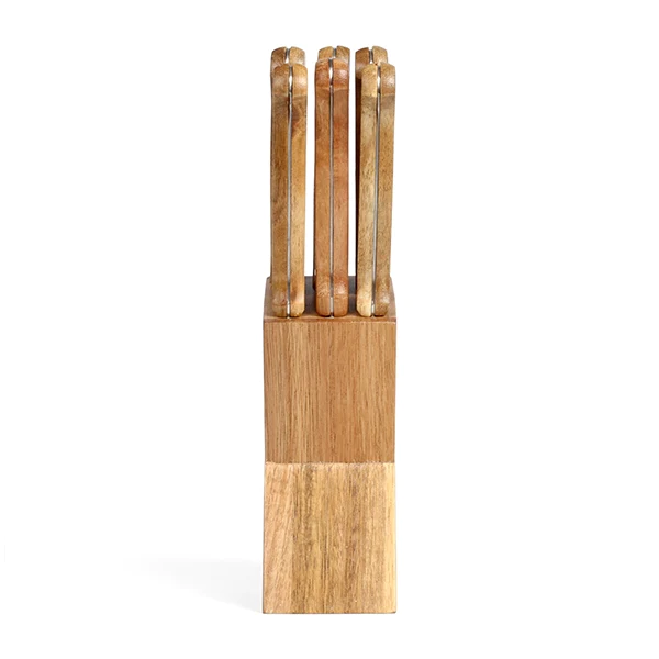Bloc de 6 couteaux à steak en bois Livoo