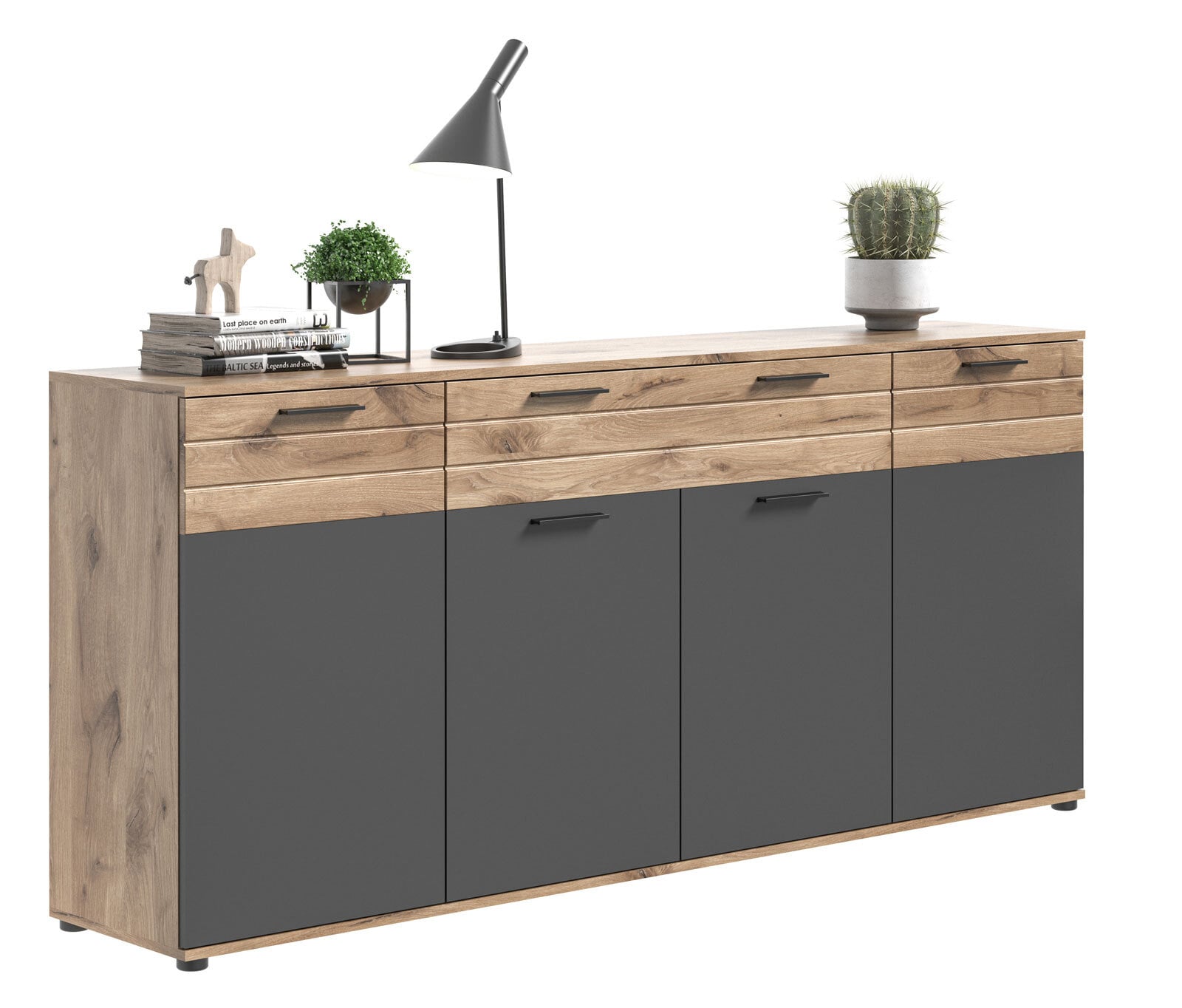 Sideboard Mason Grau/Braun 200x91x40 cm