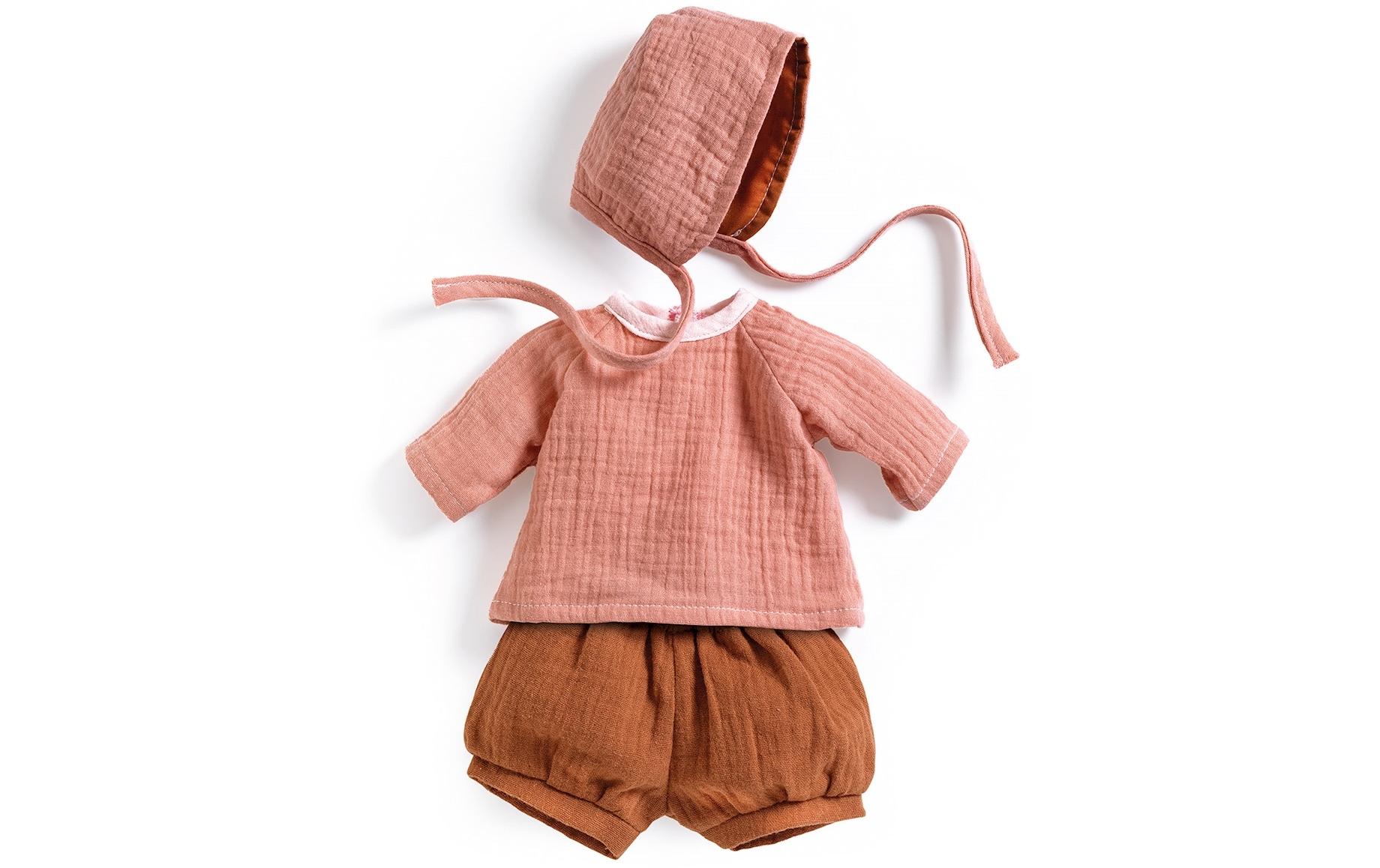Puppenkleidung Pomea: Kleiderset PeachDreiteiliges Set