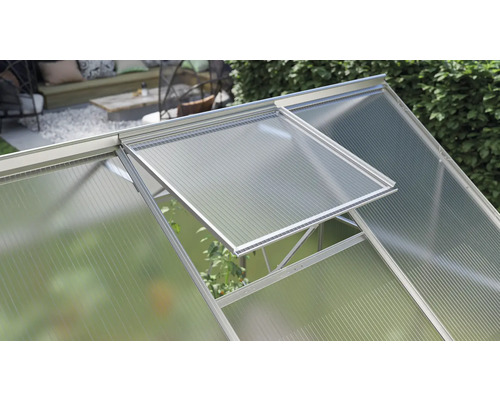 Vitavia Comet 3800 kas, 4 mm dubbelwandige polycarbonaat panelen, inclusief fundering, 195x195 cm, geanodiseerd aluminium