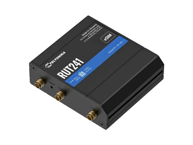 Teltonika RUT241 eSIM - Trådløs router - WWAN 2,4 GHz - 2G, 3G, 4G - DIN monterbar på skinne