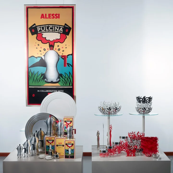Alessi - Pulcina Espressokocher, 30 cl, induktionsgeeignet, silber / rot