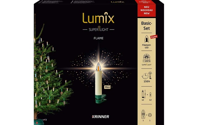 lumix Christbaumkerzen »Baumkerze Superlight Flam« 12 Stk.-flammig
