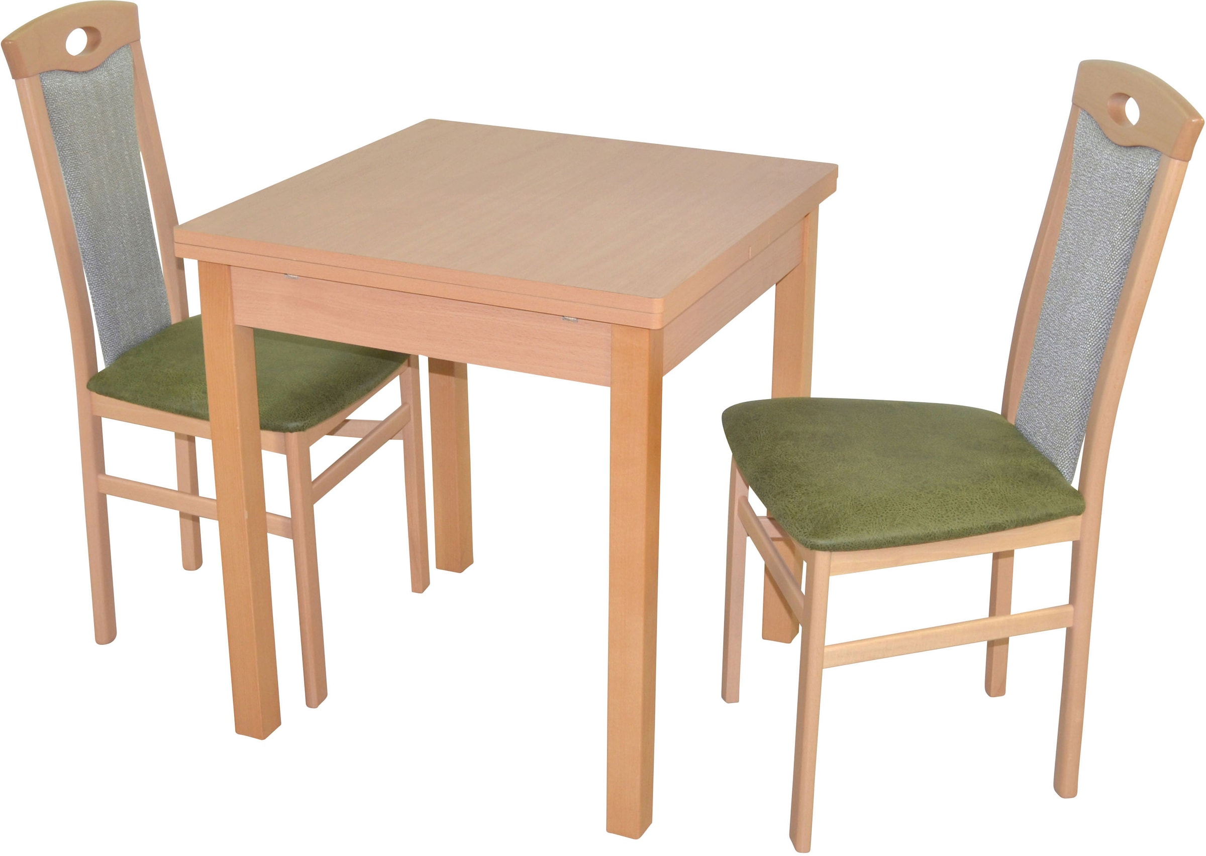 HOFMANN LIVING AND MORE Essgruppe »3tlg. Tischgruppe« Spar-Set, 3tlg. Tischgruppe, 3 Stk. tlg. Stühle montiert