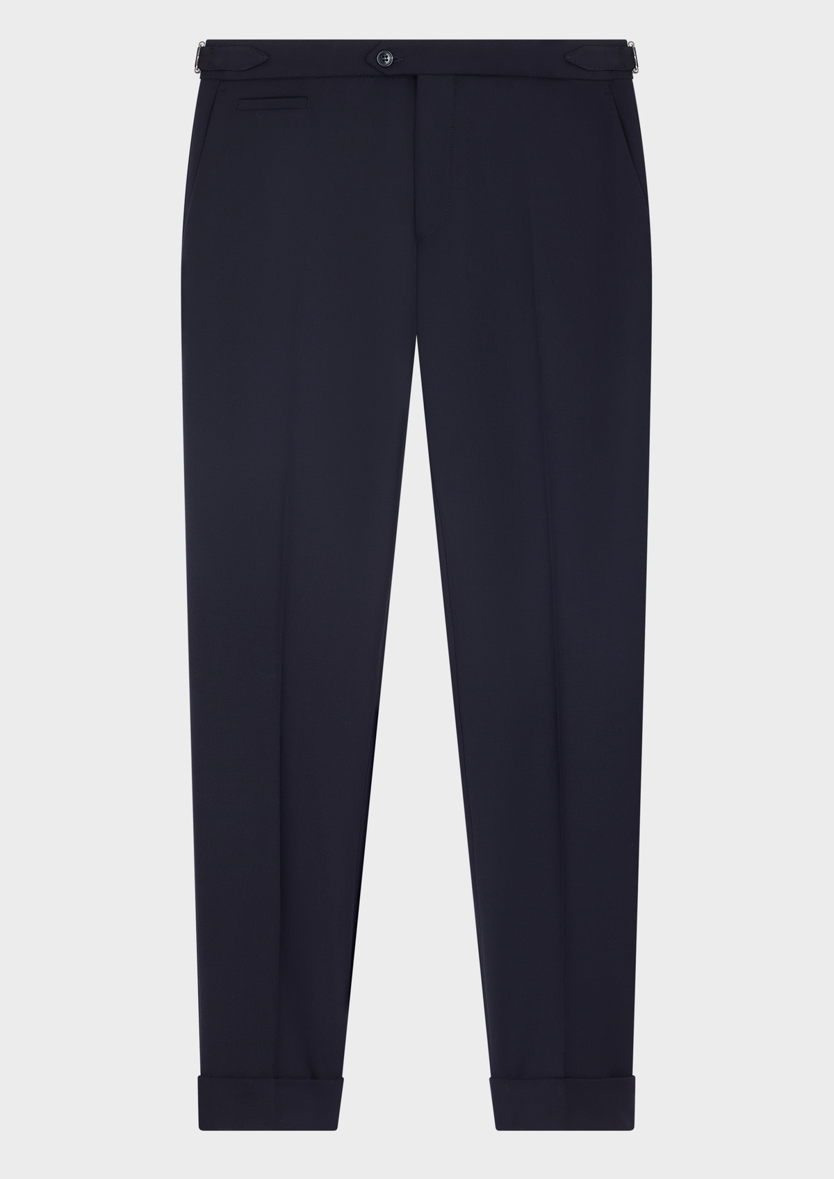 Pantalon coordonnable Slim en laine mélangée unie bleu marine