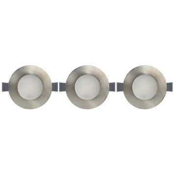 OK Inbouwspots LED set van 3 staal Ø85MM