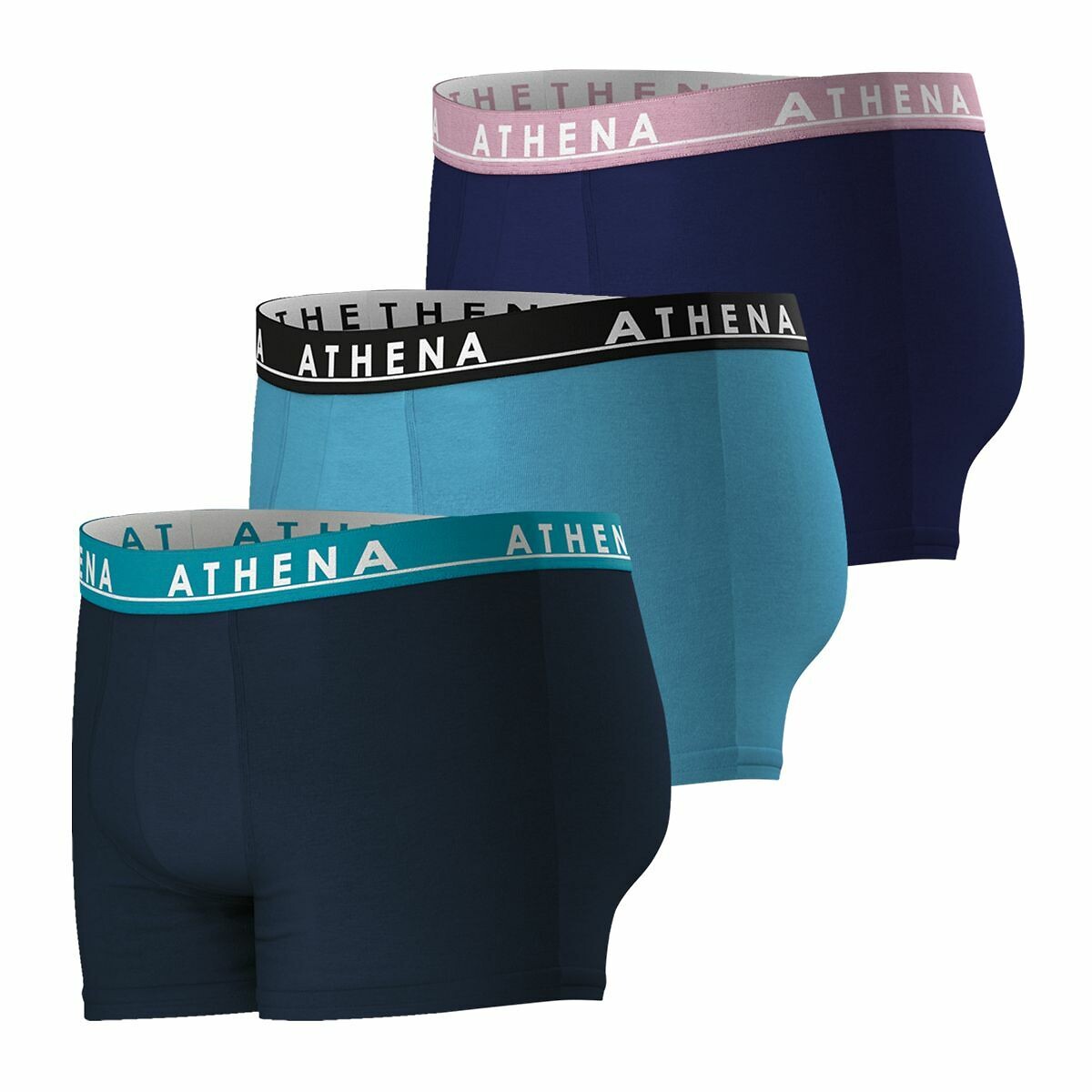 ATHENA<br>Conjunto de 3 cuecas boxer lisas Easy Color
