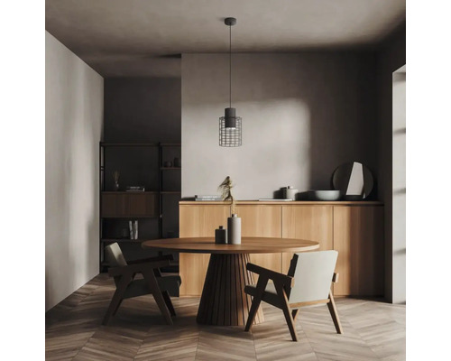 Hanglamp, 1-lichts, HxØ 110x20 cm, zwarte cilinder, zwarte buitenkant, witte binnenkant