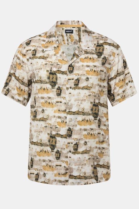 Men+ Hemd, Halbarm, Cuba Kragen, kastiger Fit, Alloverprint, bis 8 XL