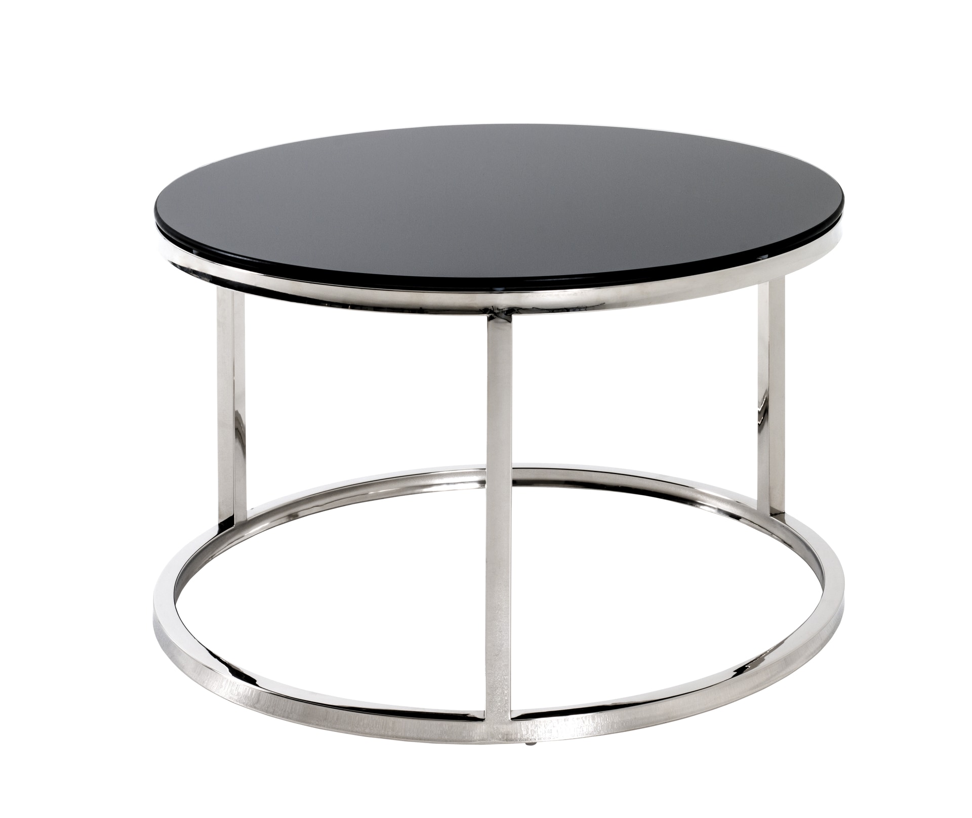 Beistelltisch rund 60 x 36 cm Glas schwarz