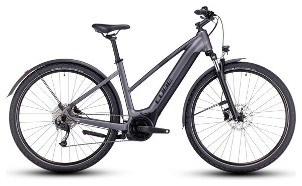 VTC Électrique Cube Nuride Hybrid Performance 500 Allroad Trapèze Shimano Alivio 9V 500 Wh 29'' Gris
