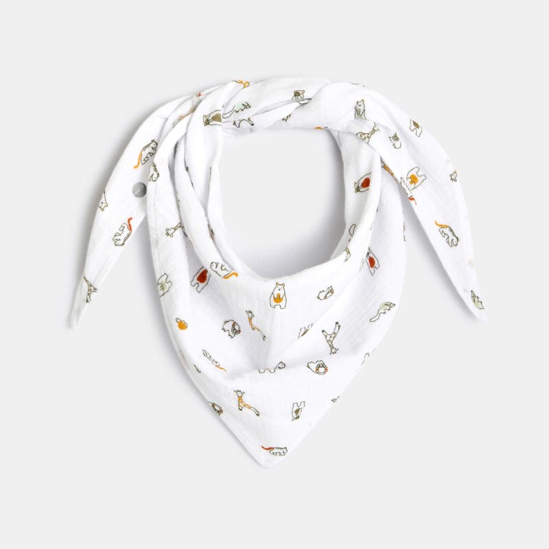 Foulard animaux de la savane bébé garçon Gris ou noir
