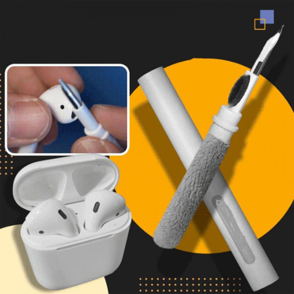 Kopfhörer Reinigungsstift AirPods Bürste Reinigungs Werkzeug inkl. Aufbewahrungs Case - Weiss
