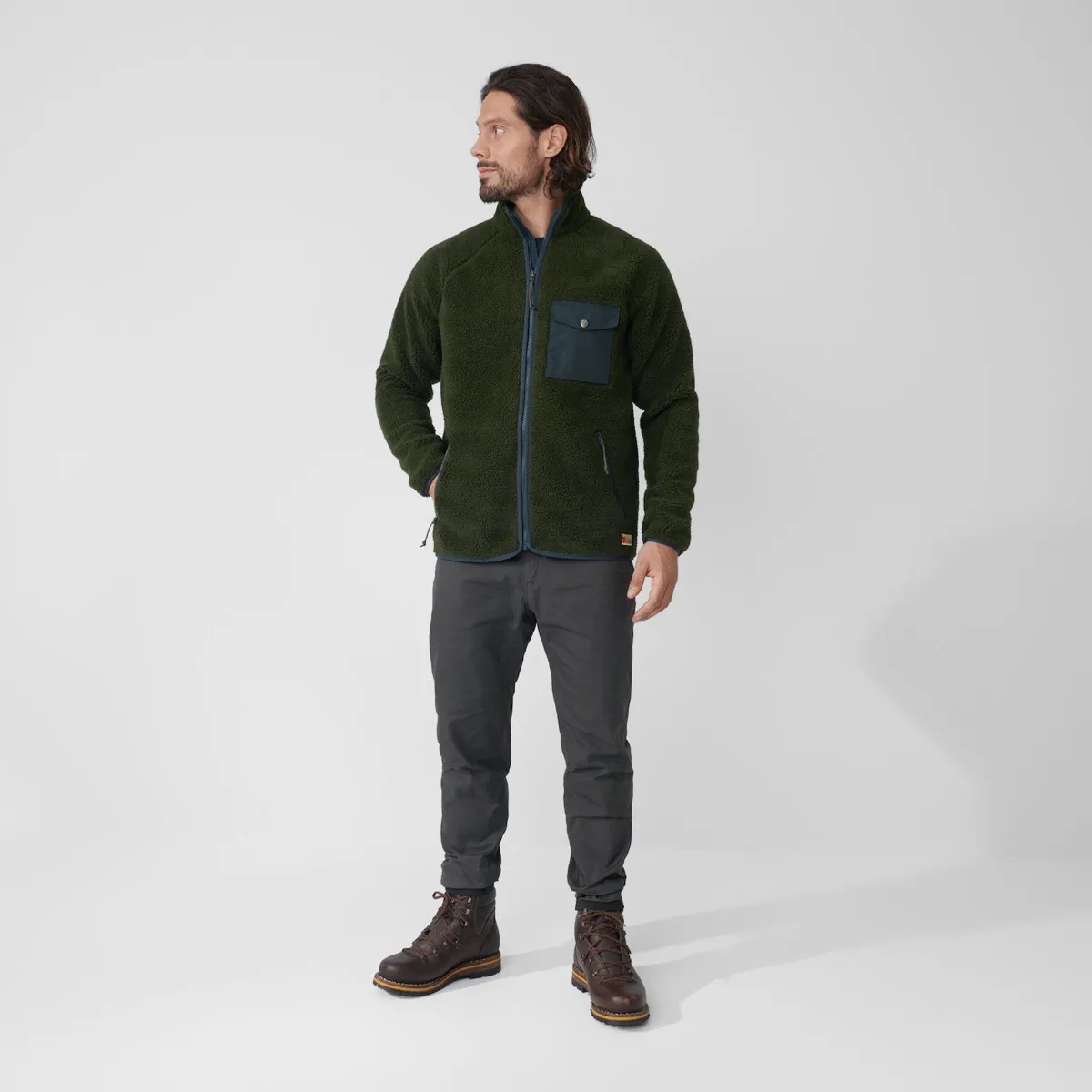 Fjällräven Men's Vardag Pile Fleece Black-Dark Grey