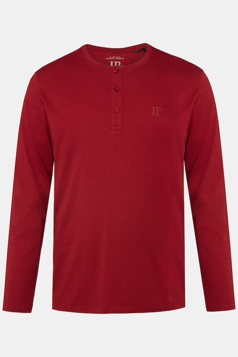 JP 1880 Henley, Basic, Shirt, Langarm, Knopfleiste, bis 8XL