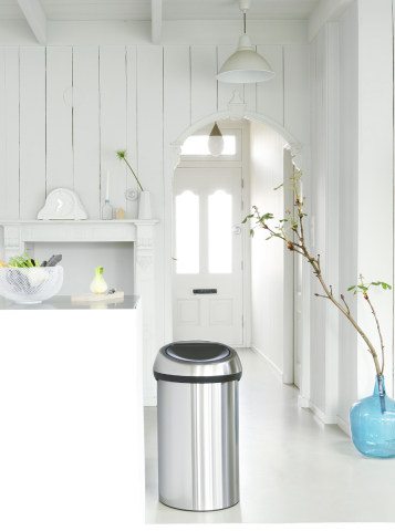 Touch Bin afvalemmer, 60 liter - Matt Steel Fingerprint Proof