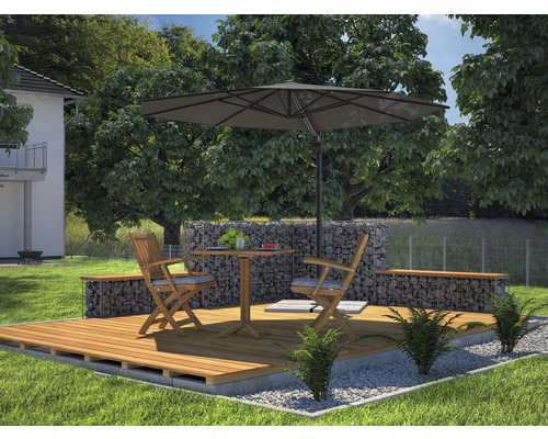 Soluna Orléans zweefparasol, Ø 300 cm, rond, donkergrijs, inclusief kruisvoet.